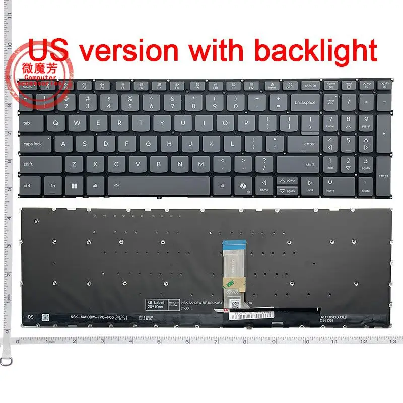 

US New Laptop keyboard FOR Keyboard for Lenovo Yoga 7 2-in-1 16ILL10/IdeaPad Slim 3 15 AHP10 ARP10 IRH10 IRU10 Q8X10/