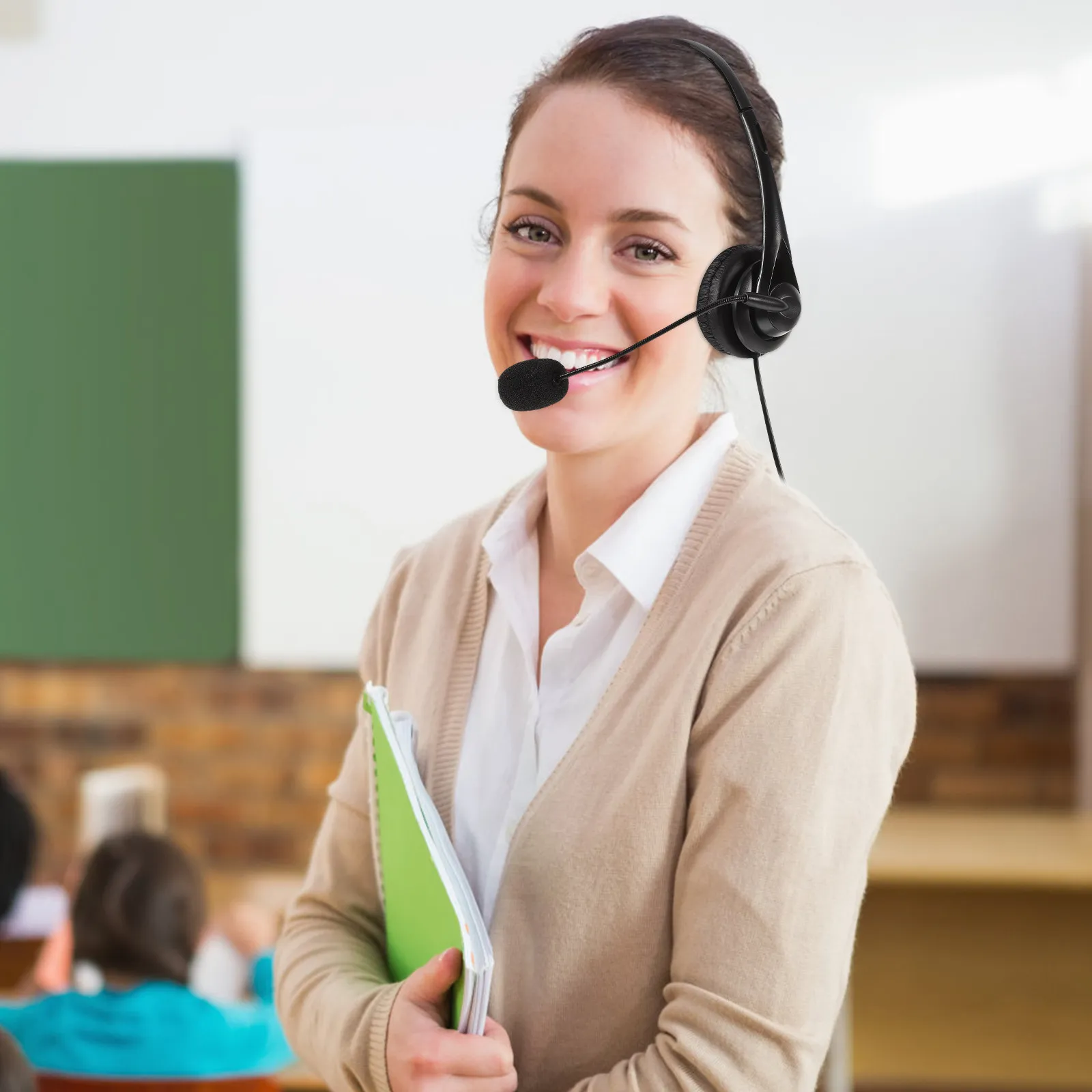 USB Telephone Headset with Noise Canceling Microphone Comfortable Adjustable Bendable for Call Center Conference Calls Online