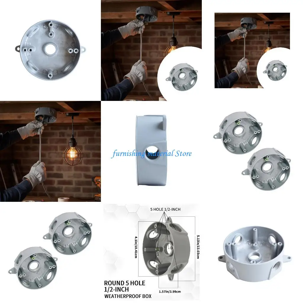 

Y5GD Durability ABS Materials 5 Port Surfaces Mount Junctions Box Set Of 2 For Restros Lighting And Multiple Device Wiring