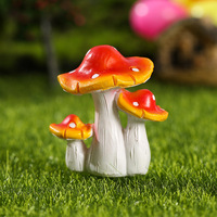 Mini Resin Mushroom Shaped Figure Ornament Decor Statue Waterproof Miniature Gift For Patio Bonsai Dollhouse Fairy Garden Lawn