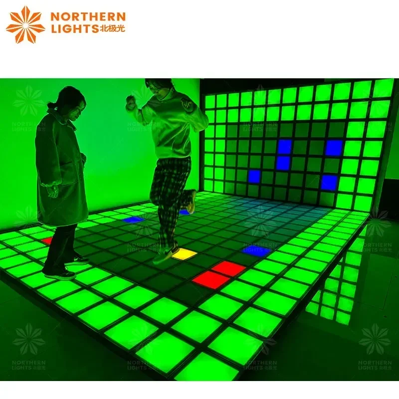 Supershow Active Game Dance Floor Led Pressure Sensitive Interactive Led Dance Floor for Theme Park Game Room