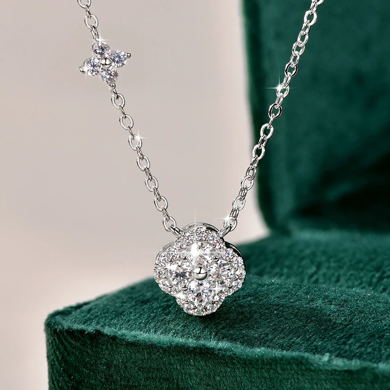 Rrjzz GRA-zertifizierte D-Color VVS1 Moissanit-Anhänger-Halskette, Labor-Halskette mit Imitationsdiamant für Frauen, Charm-Halskette, Schmuck, Geschenk – Detail 11