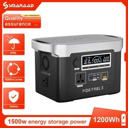 Portable Household Energy Storage 1500W 1200Wh Large Capacity Charging Station Outdoor Camping Emergency Energy Storage Heating