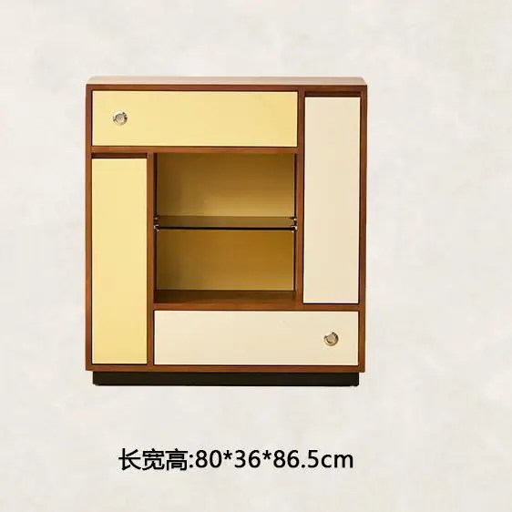 خزانة جانبية لتناول الطعام من الخشب الصلب من Nordic Bauhaus، خزانة زاوية لغرفة المعيشة، خزانة مشروبات صغيرة، تخزين على الحائط