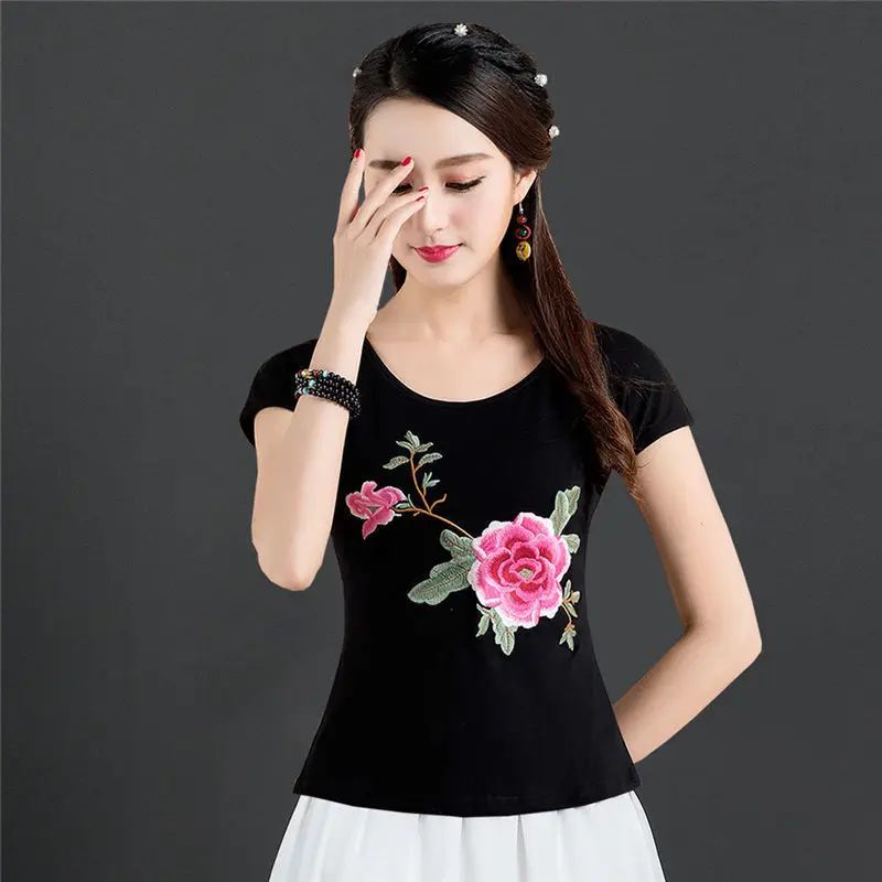 

Cheongsam женские топы больших размеров 2025 модные хлопковые рубашки с вышивкой в традиционном китайском стиле танцевальные костюмы женские рубашки