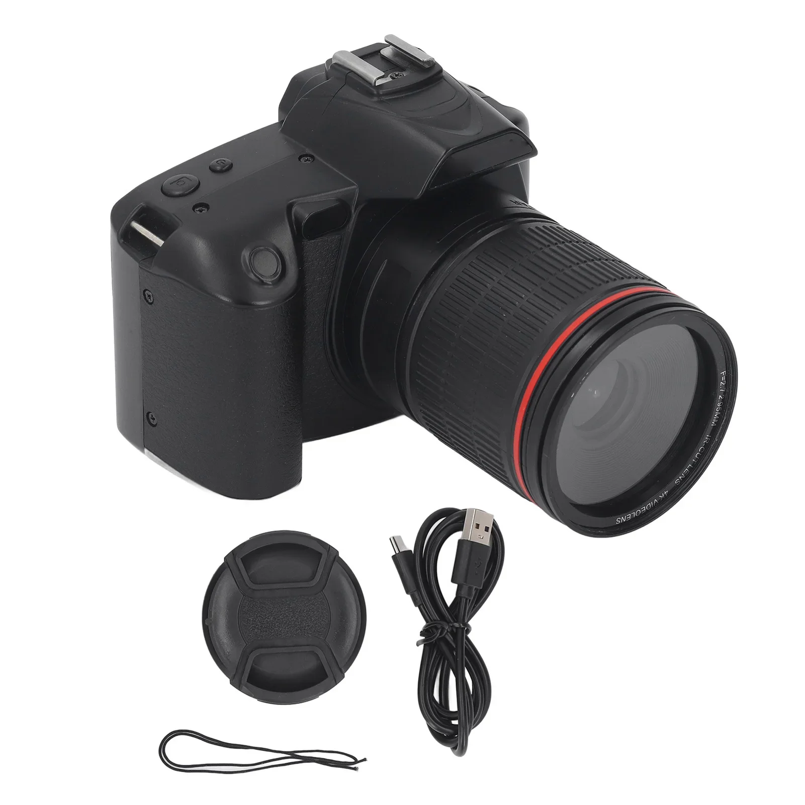 كاميرا رقمية بدقة 4K بدقة 64 ميجابكسل - شاشة IPS مقاس 3 بوصات، تكبير 16x، رؤية ليلية، كاميرات مزدوجة لاسلكية، بطاقة ذاكرة سعة 32 جيجابايت