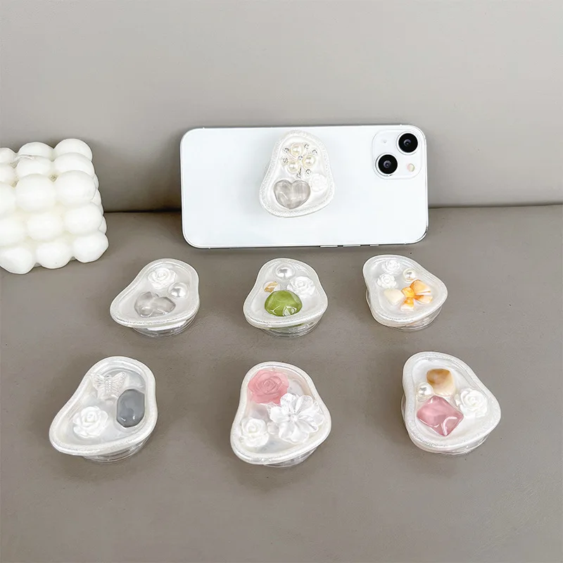 

INS жемчужно-мармурный кронштейн для настольной подушки безопасности Griptok, подставка для телефона, держатель с мультяшным кольцом на палец для телефона, ручка Tok для iPhone Samsung