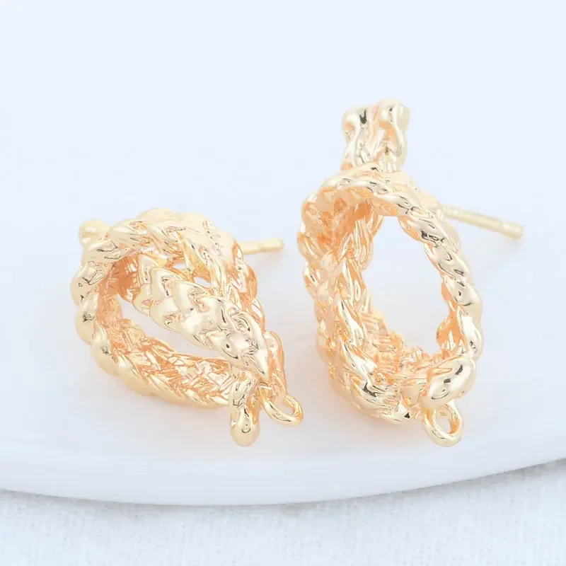 12,5*23MM 14K Gold Farbe Überzogene Messing Oval Stud Ohrringe Hohe Qualität Diy DIY Schmuck Finden Zubehör