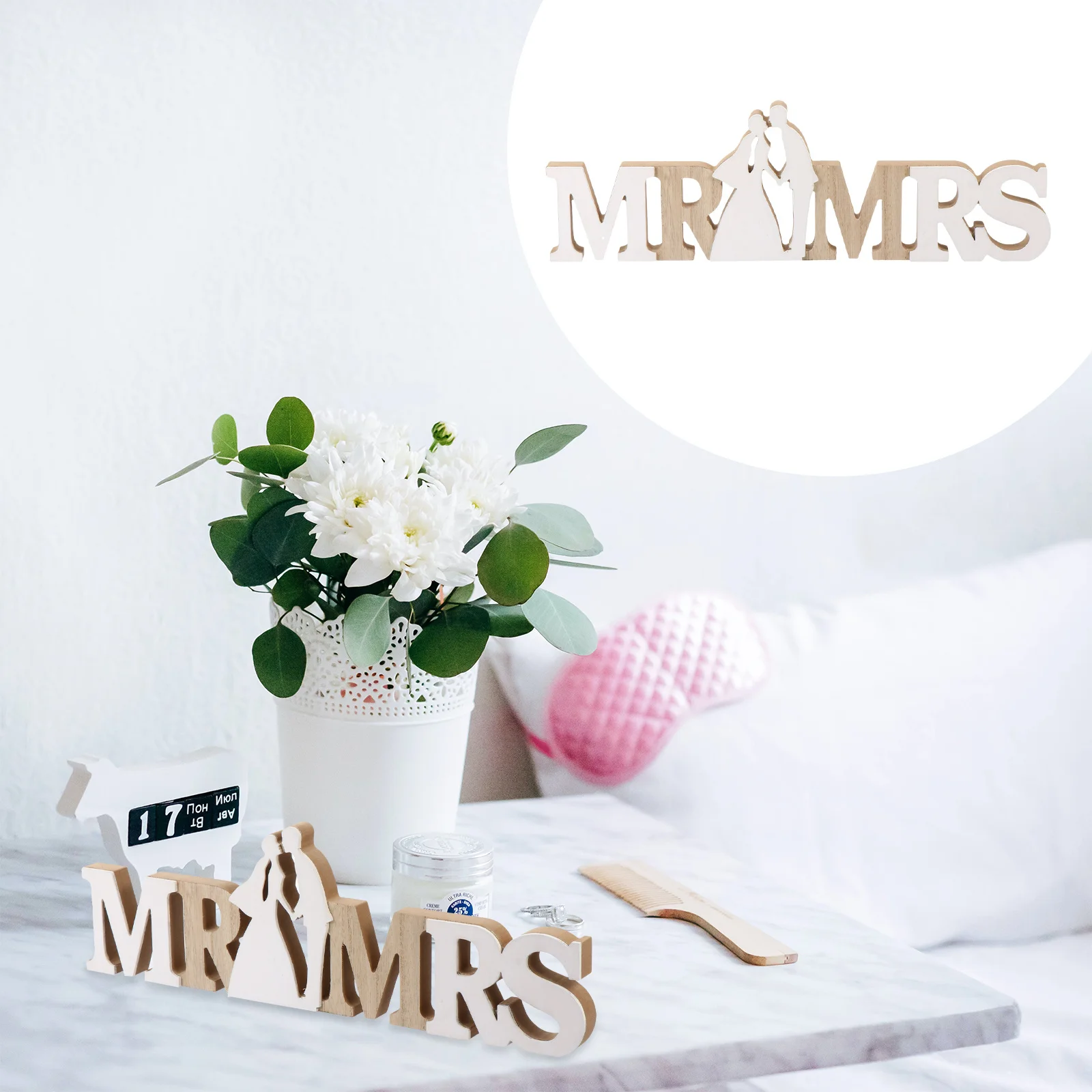 

1pc Wedding Decoration Ornament Wood Letters For Party Craft Diy Hanging Pendant Wooden Adornment Festive Decor Supplies