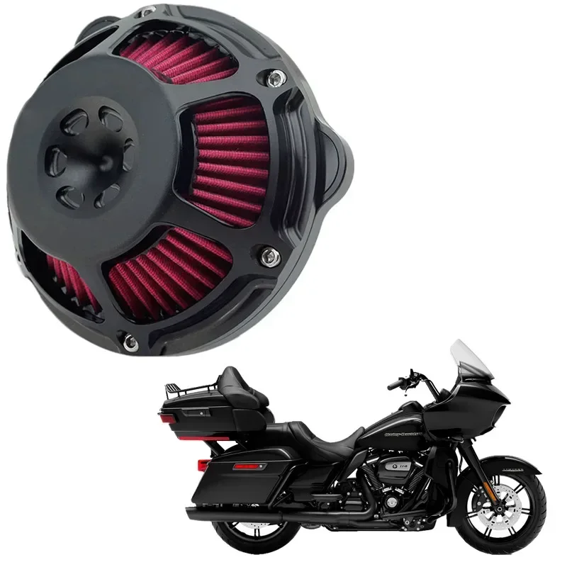 

For Harley Touring Street Glide Touring Road Glide Softail Dyna Air Filter Cnc Cut Cleaner Kit Motorcycle Intake Aluminum Black