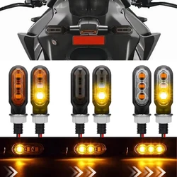 Motorcycle Mini LED Turn Signal Lights Amber Flowing Directional Signal Lamp Intermitentes Moto For Kawasaki Yamaha Cafe Racer