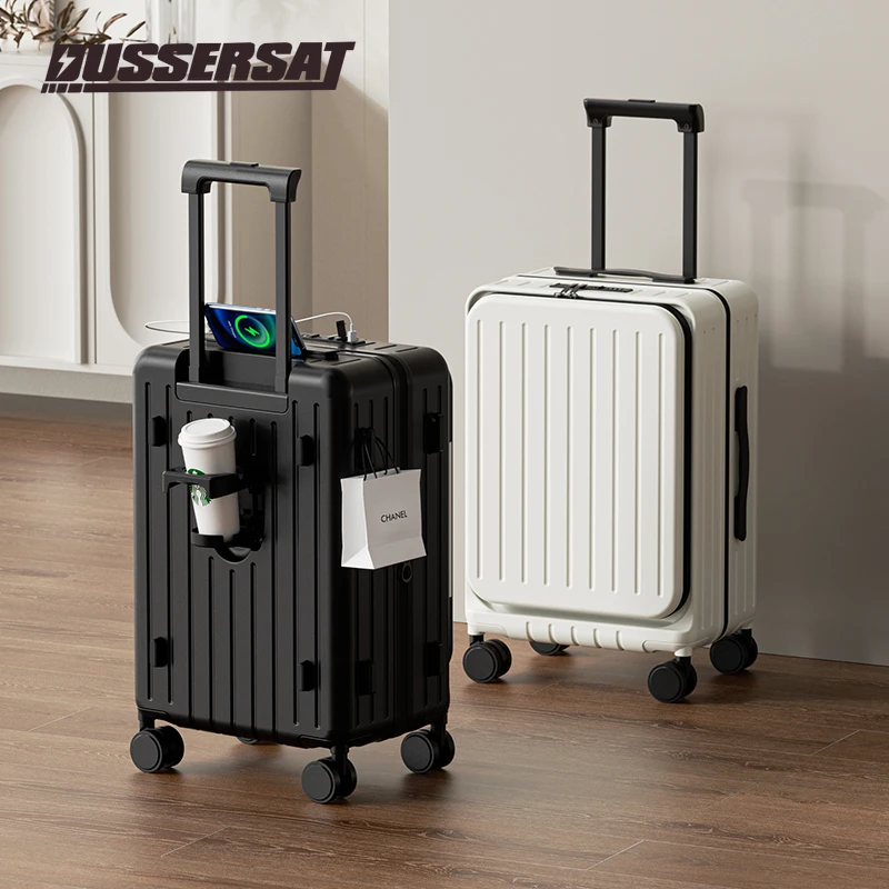 New Front Open Suitcase Hut Trolley Box 20/24/26 Inch High Quality Frame Large Capacity Suitcase Men's Ladies' Travel Case