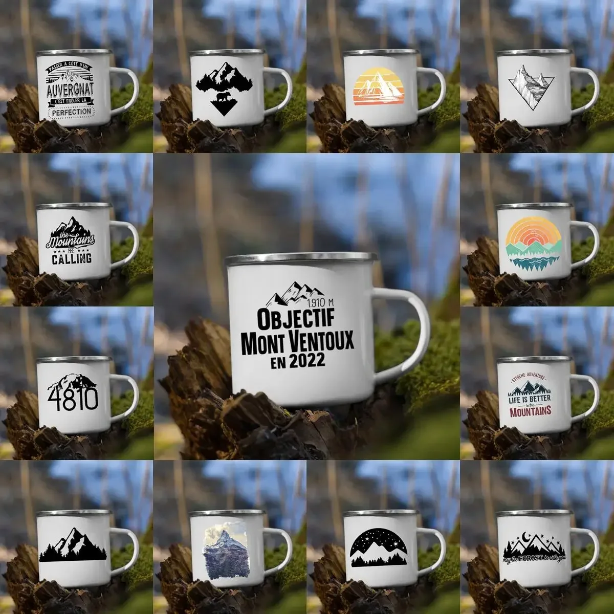 Adventure Together Camping Cup Personalised Mountain Enamel Coffee Mug Gifts Ideas For Camper Campfire Mugs Outside Outdoors