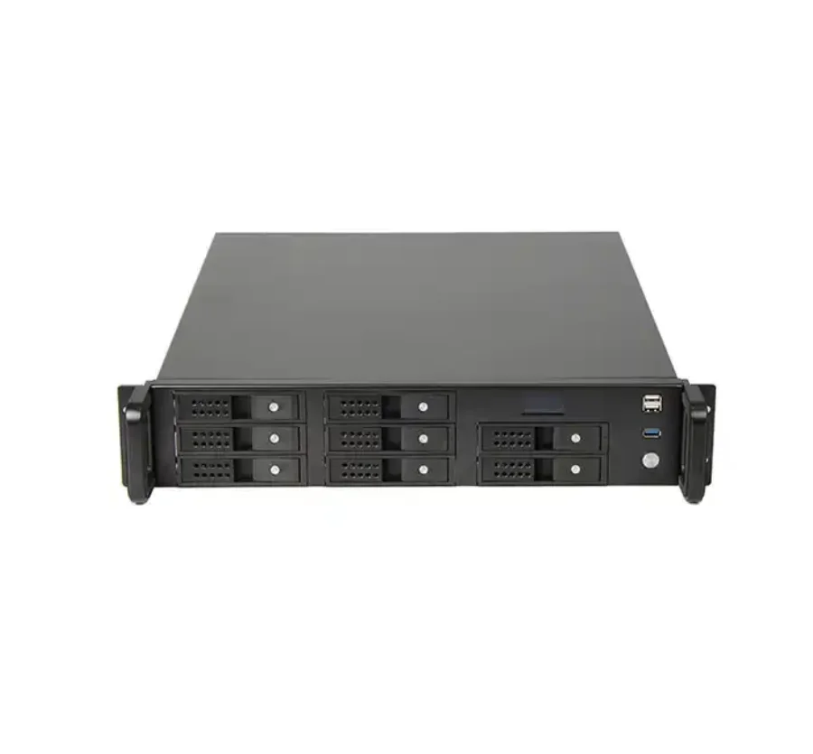 19-inch Industrial 2U Rackmount Server Case Storage Chassis 8 Bay Hotswap ATX Form Factor with Fan Horizontal Style in Stock