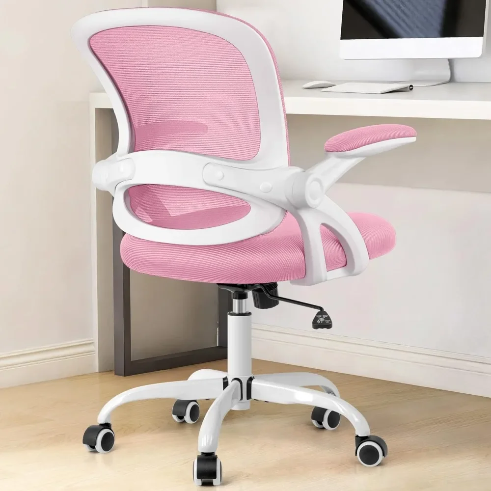 

Office Chair, Ergonomic Desk Chair, Mesh Computer Chair Height Adjustable, Comfy Swivel Task Chair with Wheels and Flip-up Arms