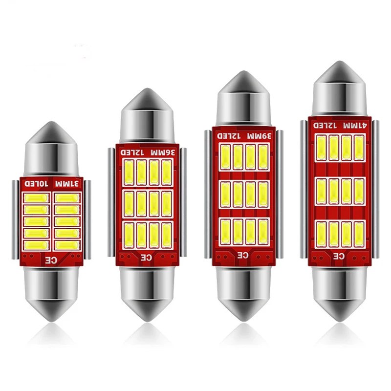 2/10 pces c10w c5w led canbus festão 31mm 36mm 39mm 42mm para lâmpada do carro luz de leitura interior lâmpada da placa de licença branco erro livre