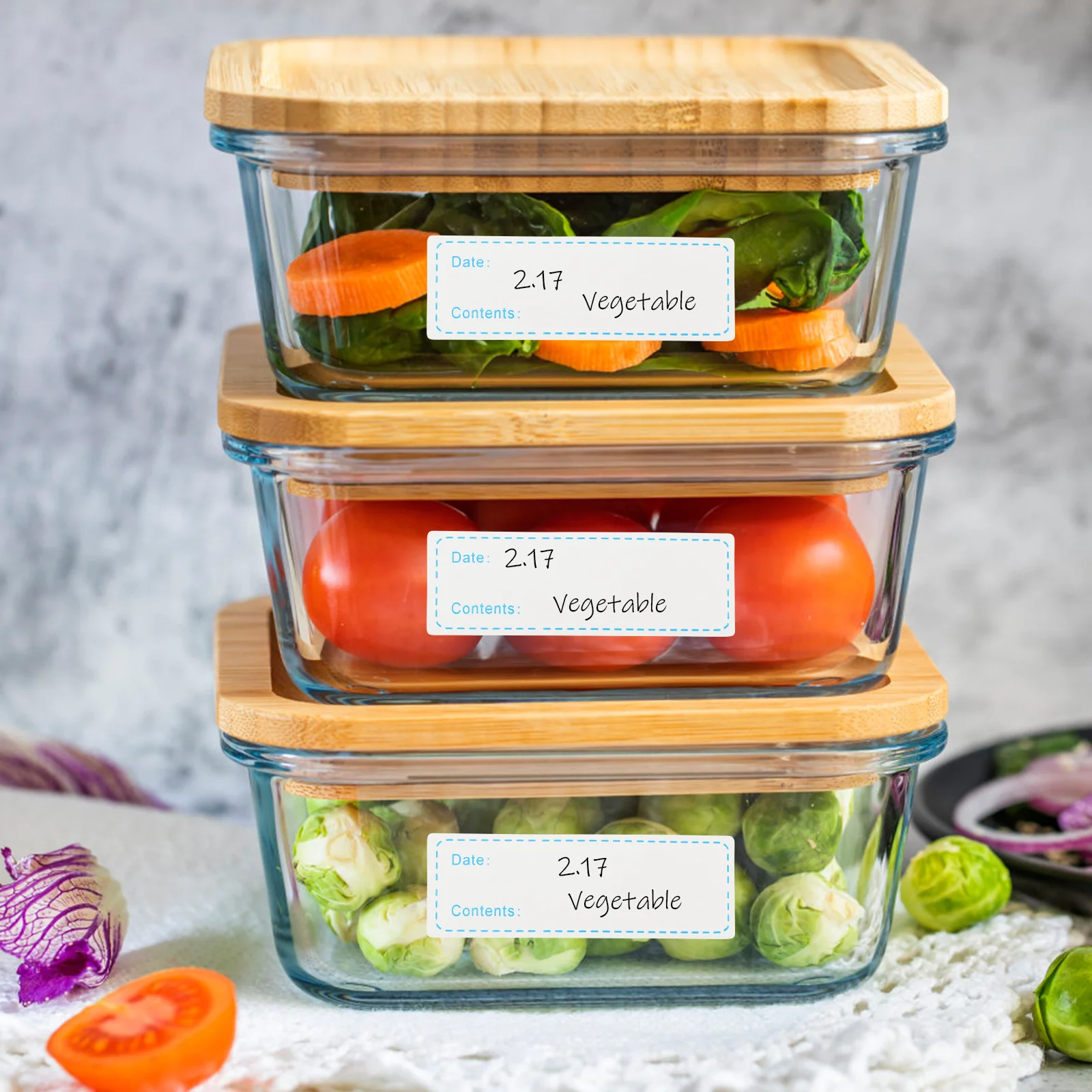 

3 Rolls Multi Function Food Label Stickers Adhesive Date Content Markers for Pantry Organization Home Cooking Storage