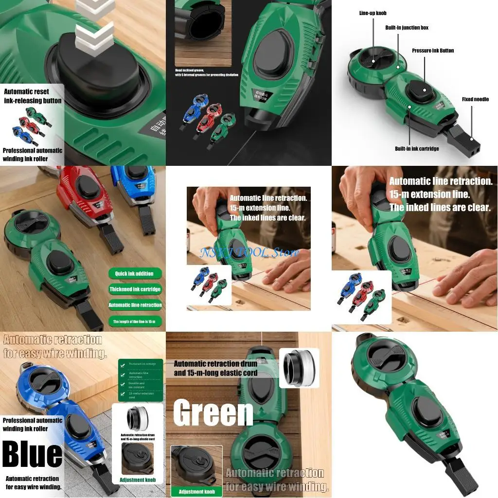 

L8RC Double Purpose Auto Retractile Marble Line Tool For Building Locations And Carpentry Projects