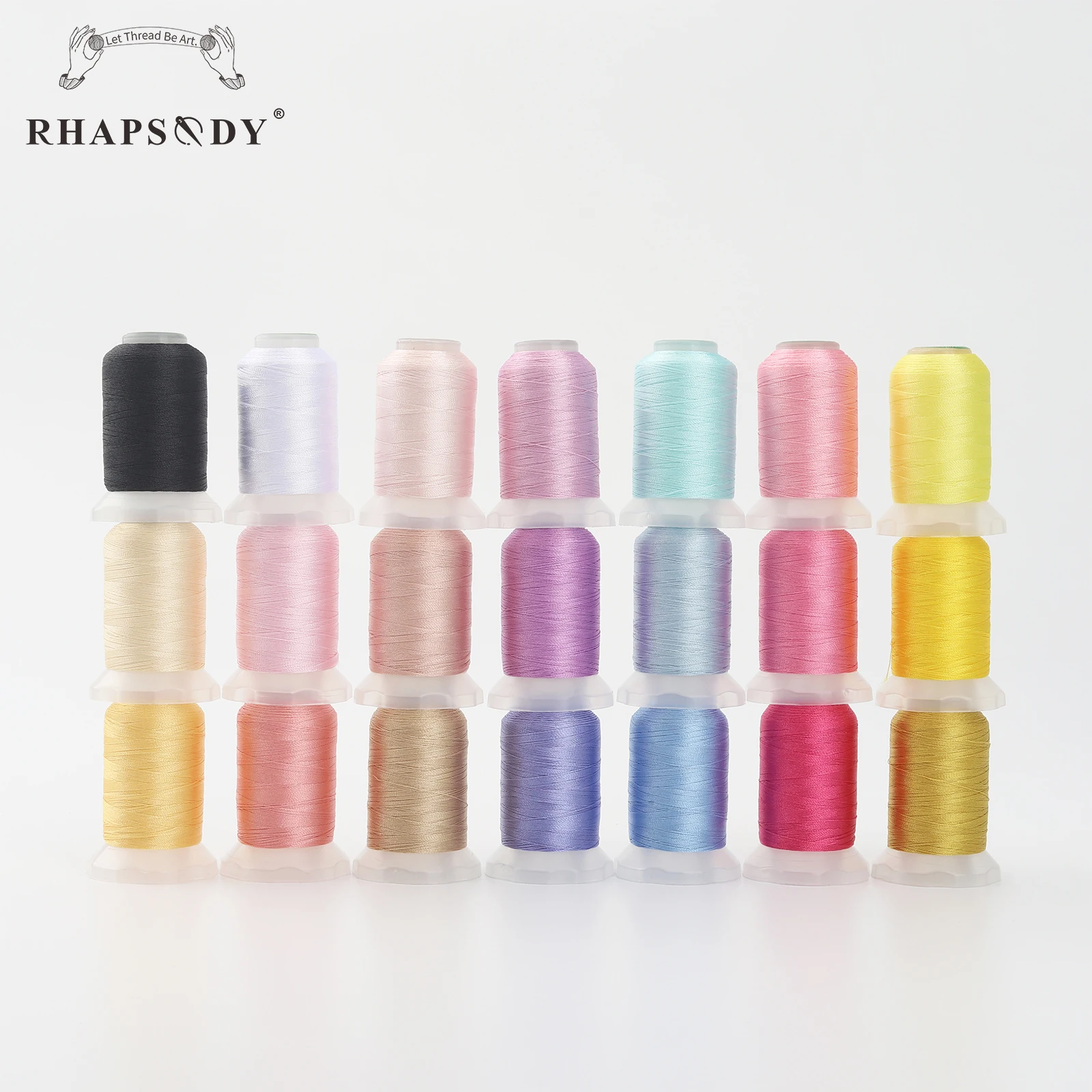 Rhapsody – fil de Machine à broder en Polyester, 60 couleurs frères, 40WT, 500M chacune pour Babylock Janome Singer Pfaff Husqvarna Beqvarn