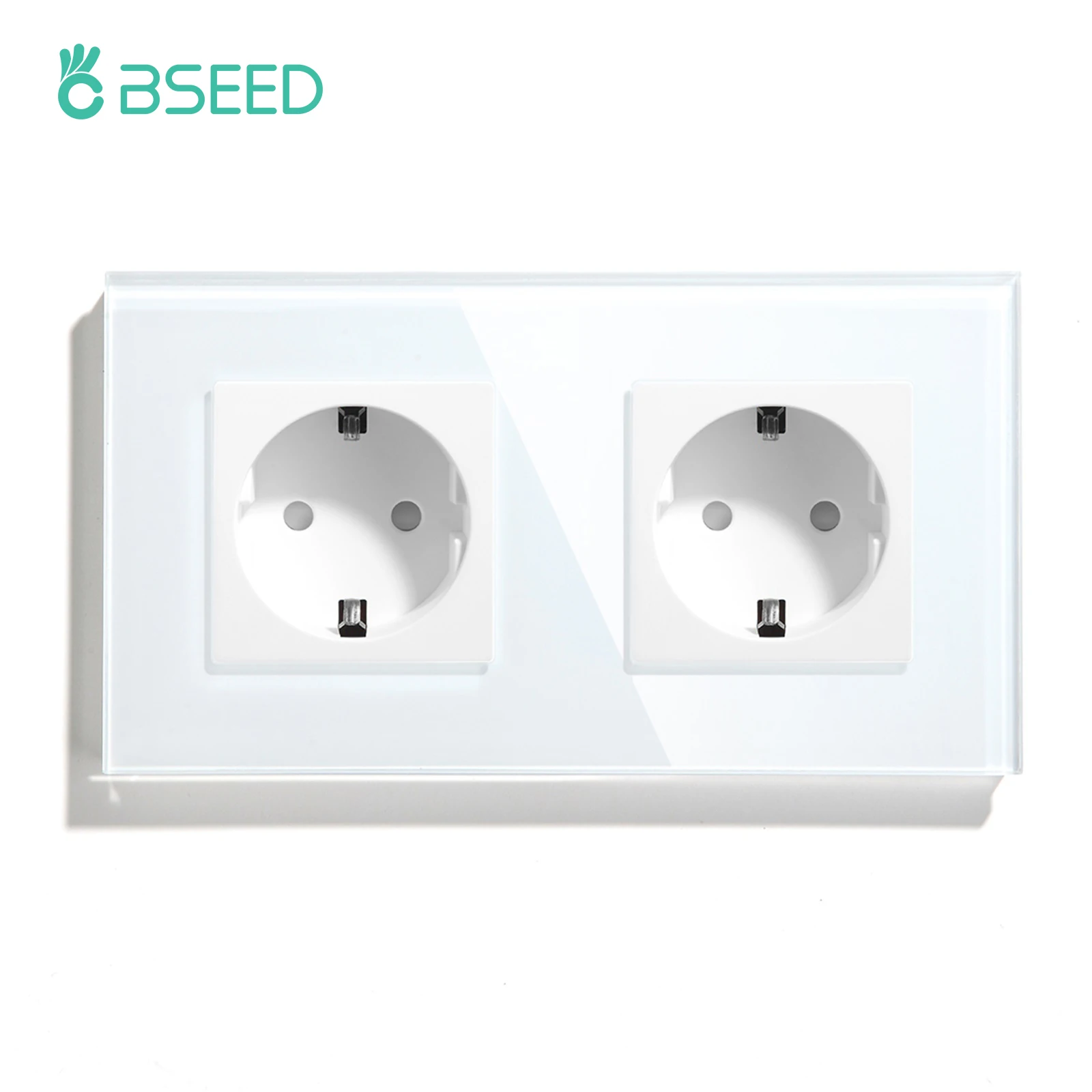 BSEED Touch Lichtschakelaar EU Standaard Stopcontact Met USB Type-C Kristallen Glazen Paneel Witte Kleur Stekkers 1/2/3Gang Schakelaar