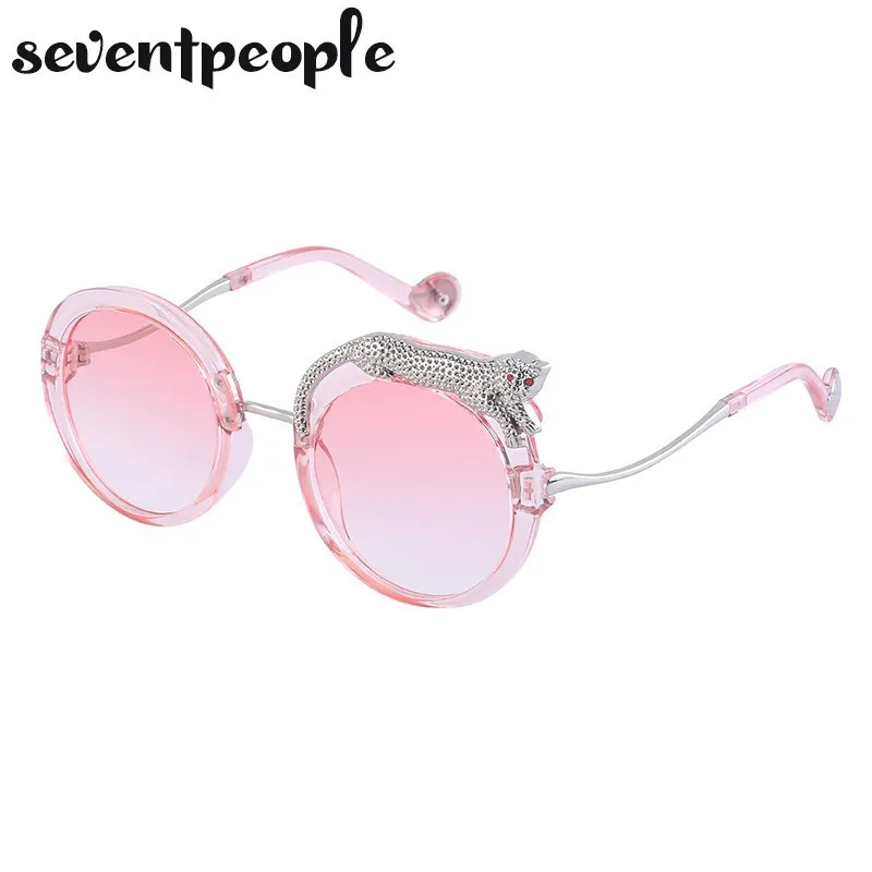 Sevent People Round Sunglasses Women Leopard 9