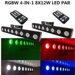 Luz PAR LED RGBW de 8x12W para escenario, lámpara de discoteca, equipo profesional de dj, 2 piezas/nuevo molde