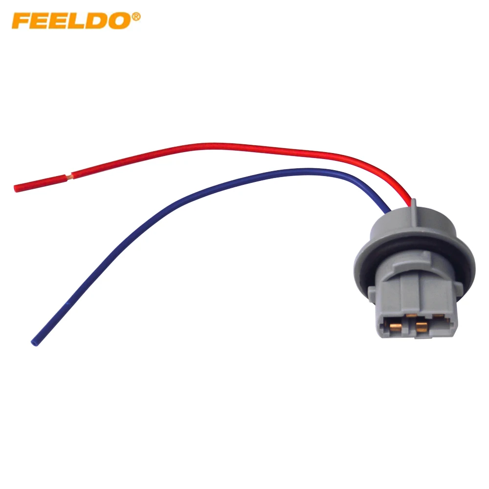 FEELDO Car 7440/W3X16D/W21W/T20 LED Bulb Socket W21W W21 Adapter Wire Harness For Car Turn Signal Brake Light Base Accessories