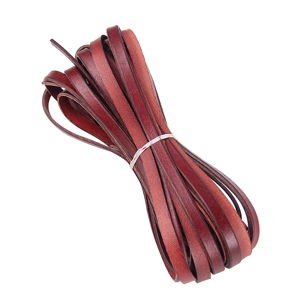 2M 3-10mm Cowhide Leather Flat Cord Rope for DIY Jewelry Findings Bracelet Making Components Leather String Craft Material image 4