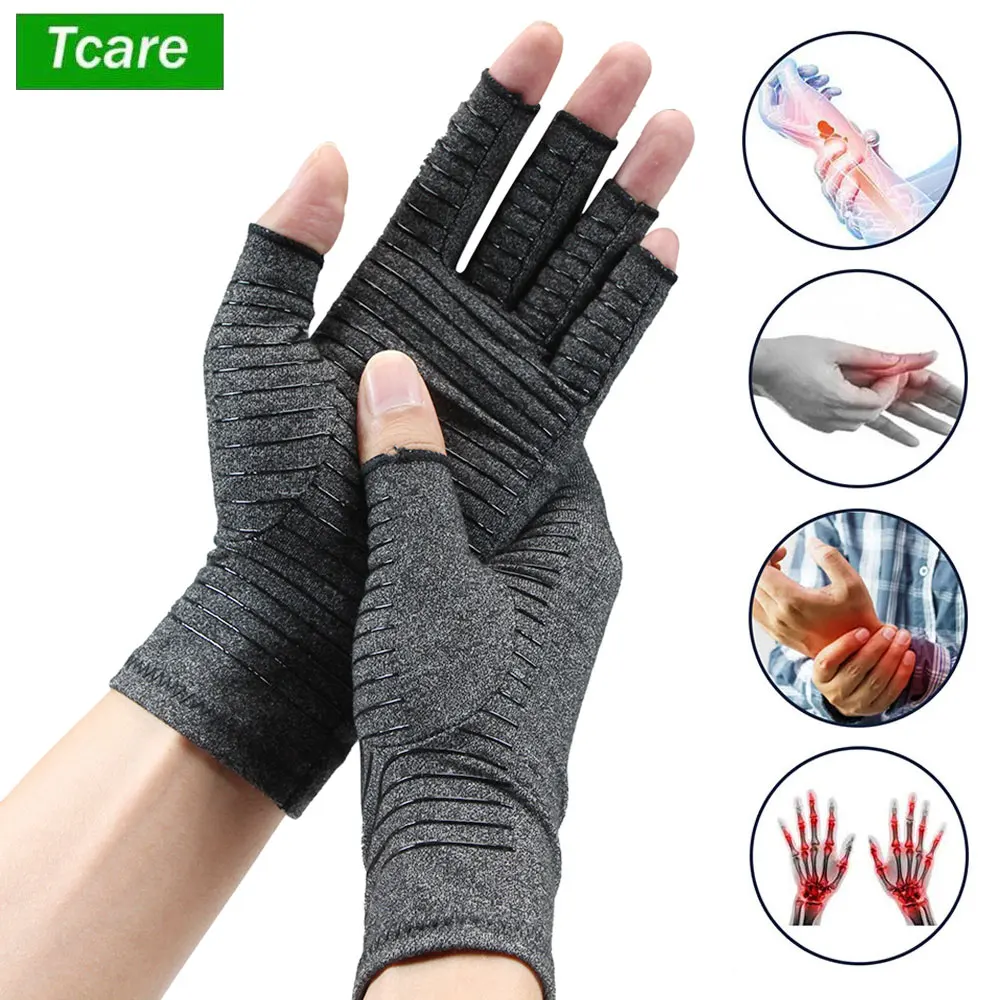 Compression Arthritis Gloves for Rheumatoid and Osteoarthritis, Joint Pain Relief, Carpal Tunnel Wrist Support, Fingerless Glove