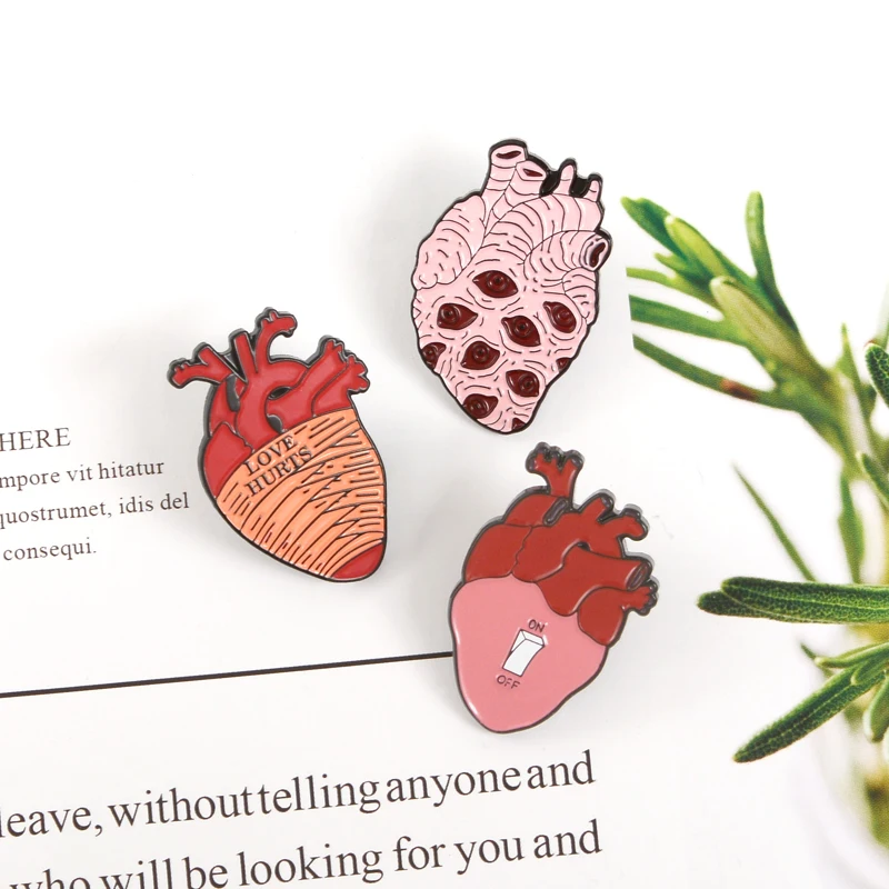 Organ Heart Collection Enamel Pin Van Gogh Starry Night Wave Universe Broken Hug Rose Broszka Torba Przypinka do klapy Odznaka Biżuteria Prezent