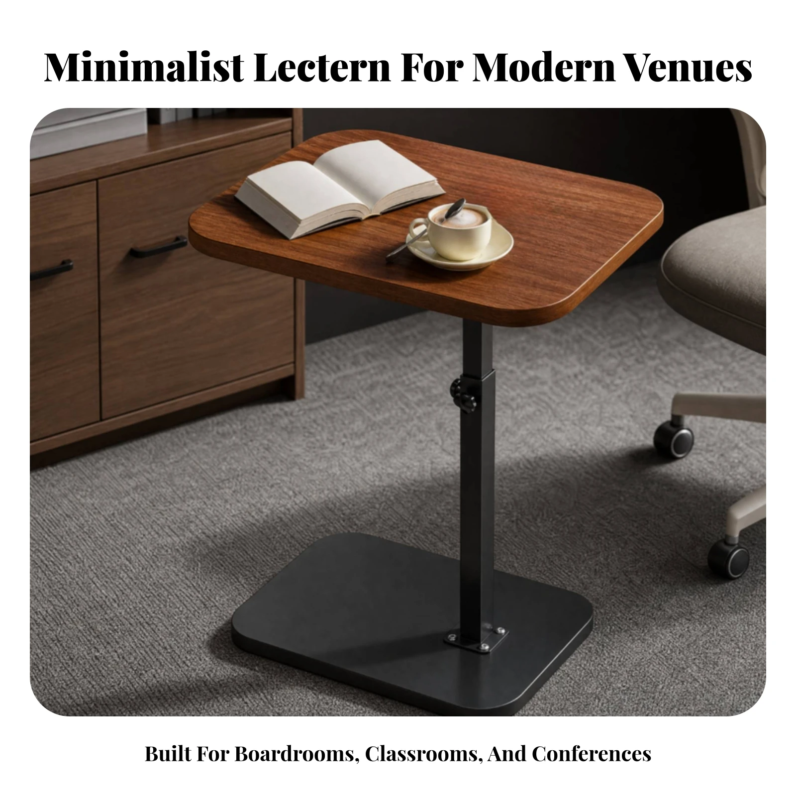 Lectern-Style Workstation Low-Profile Sit-Stand Desk with Tightening Knob Sit-Stand Desk Sturdy Adjustable Lectern Stable