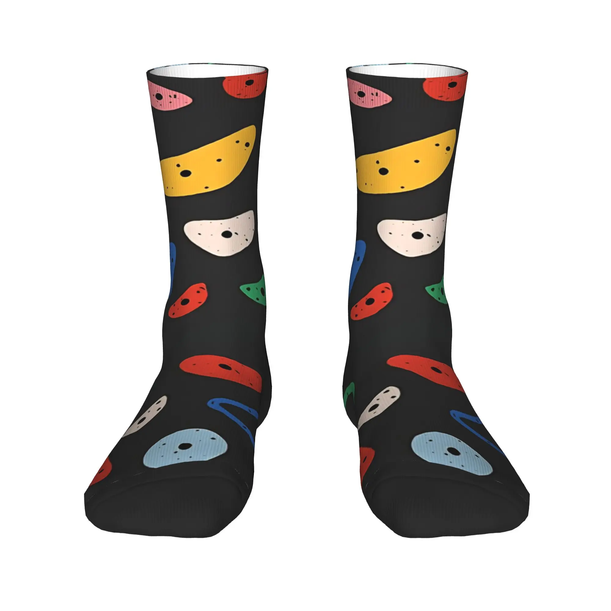 Colorful Climbing Wall Holds With Screw Holes On Dark Stockings  Custom Funny Socks Autumn Non Slip Socks Unisex Men Soft Socks