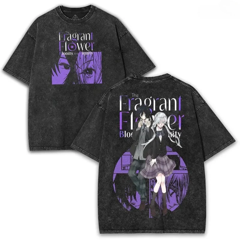 Anime The Fragrant Flower Blooms With Dignity Rintaro Tsumugi And Kaoruko Waguri T-shirt Men Women Tshirts Washed Cotton Tee