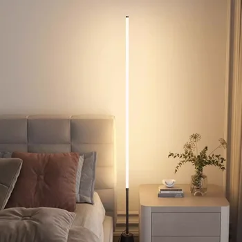 거실용 원단 LED 플로어 램프, E27, 삼각대 디자인, 소파 사이드 스탠딩 램프, 침실 리모컨, 어두운 침대 옆 조명