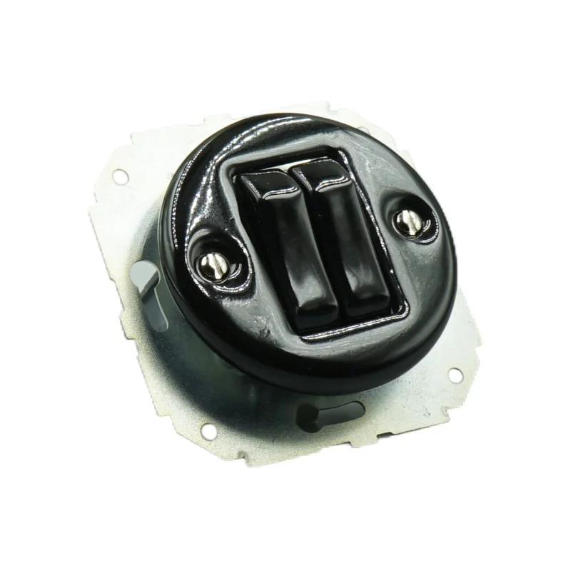 European Retro Flush Mounted Porcelain Wall Button Switch One Gang, Two Gang, Crossing Way, Door Bell,Curtain Bell - view 4