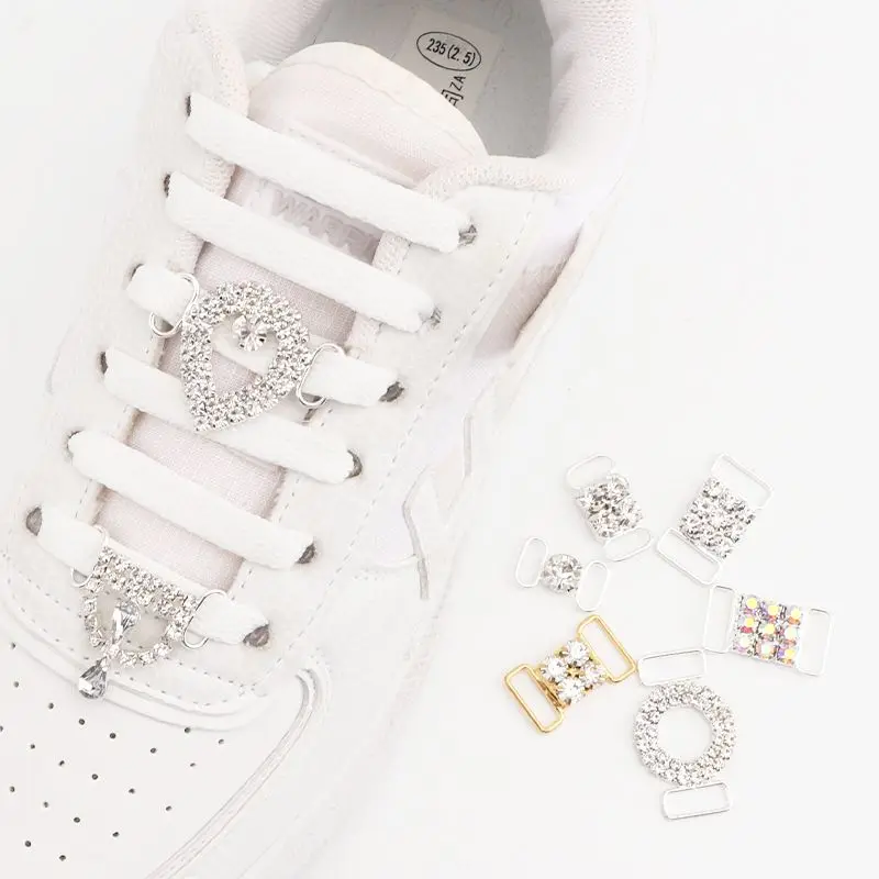 

Rhinestone Diamond Shoelaces Metal Buckle for AF1 Luxurious Shoe Decorations Charms Metal Laces Lock Sneakers Shoes Accessories