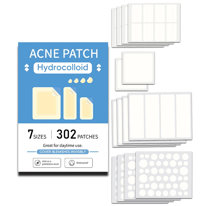 

302Pcs Invisible Acne Repair Patch - Cleansing Breathable Waterproof Skin Care Tool For Covering Facial Acne Blemishes