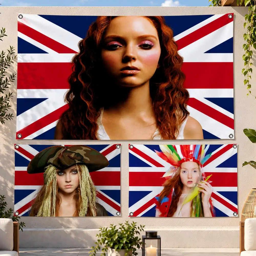 Model Fashion Lily Cole Flags Fan Flag Banner Wall Hanging Outdoor Yard Camping Dorm Garage Party Home Decor Gift