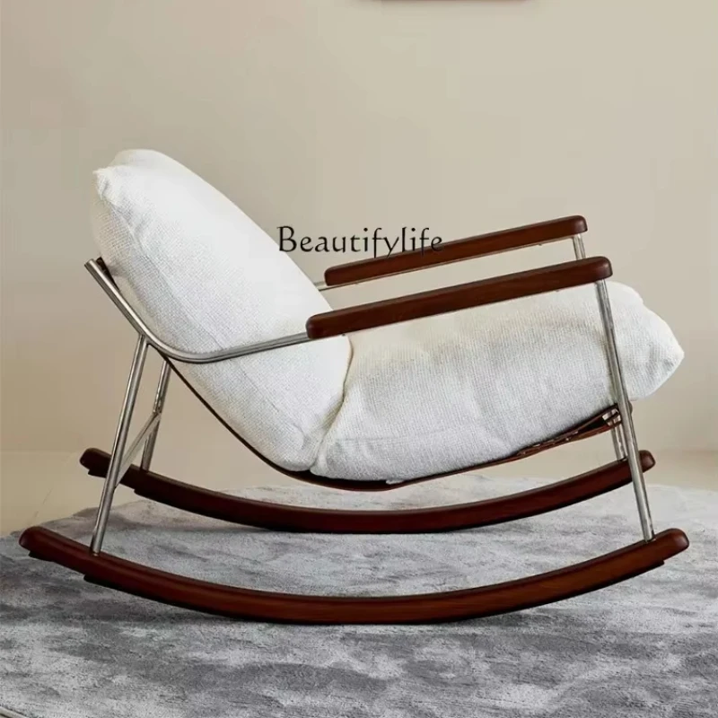 

Medieval rocking chair household living room lazy reclining chair single sofa removable and washable