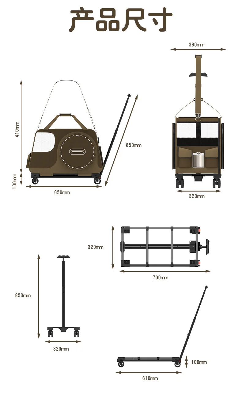 Pet trolley bag out trolley dog small shoulder cat bag cat handbag