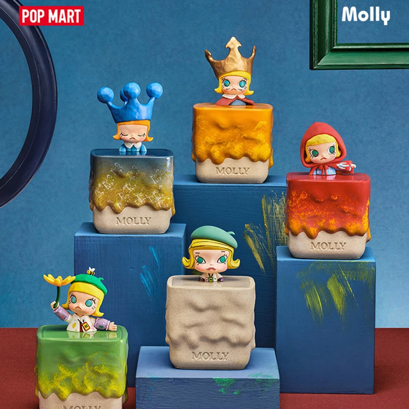 

POPMART Molly Scenery Along The Way: Модная серия магнитов на холодильник, ароматическая свеча, слепой бокс, оригинальные игрушки, аниме