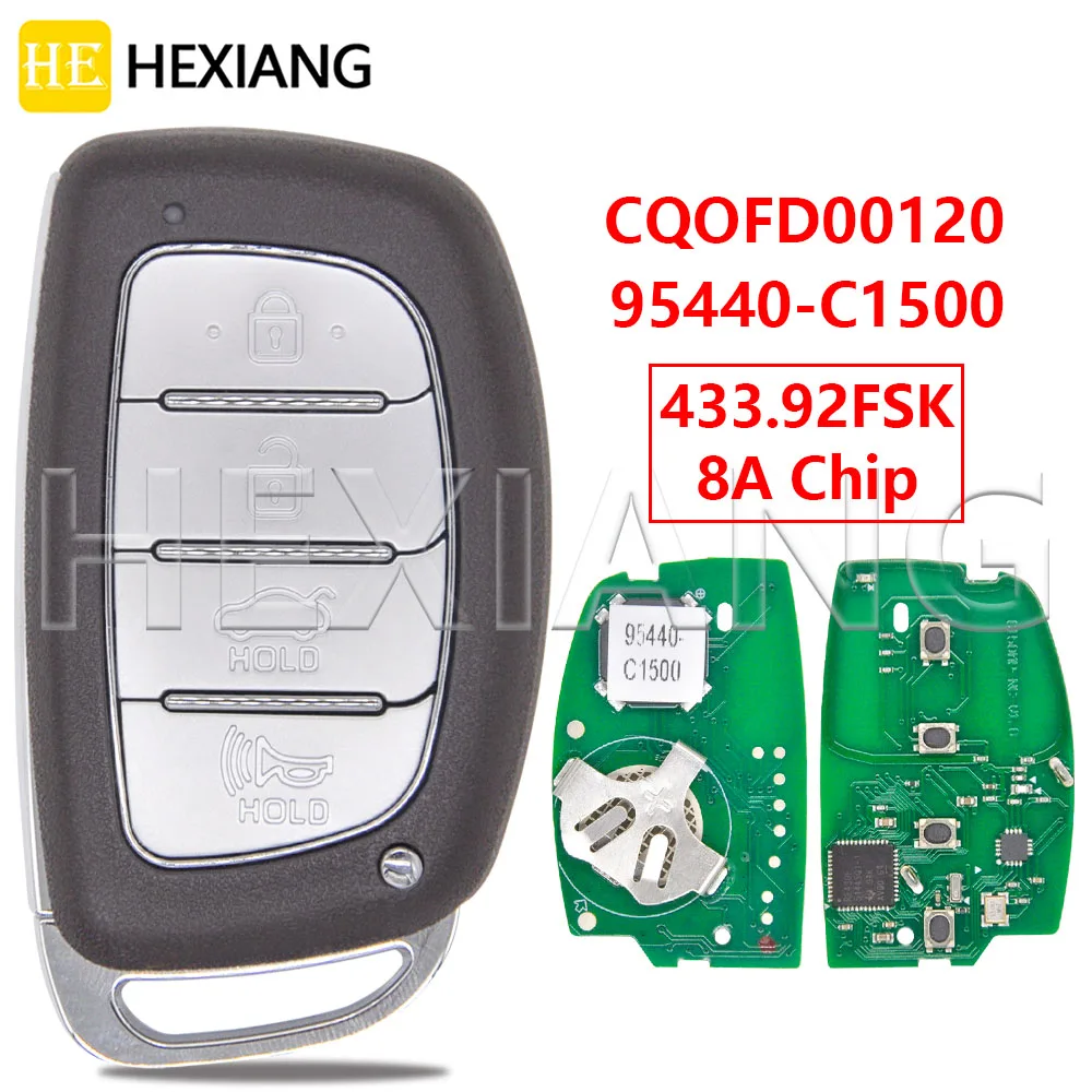 

DR CQOFD00120 95440-C1500 8A Chip 433MHz Proximity Car Remote Key For Hyundai Sonata 2017 2018 2019