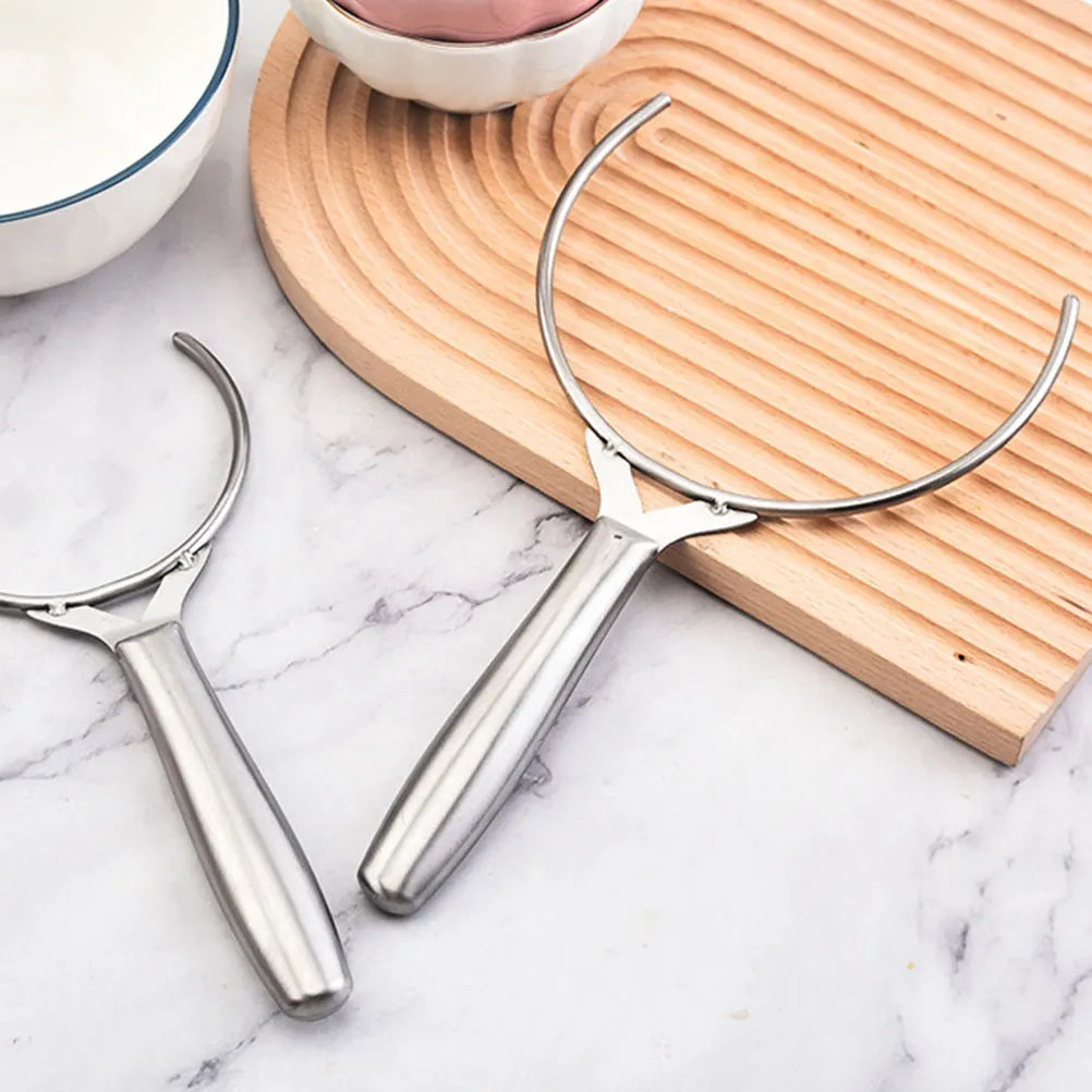 

Stainless Steel Bowl Gripper Clip Anti-Scalding Hot Dish Holder For Kitchen Use Nonslip Plate Moving Fork Portable Bowl