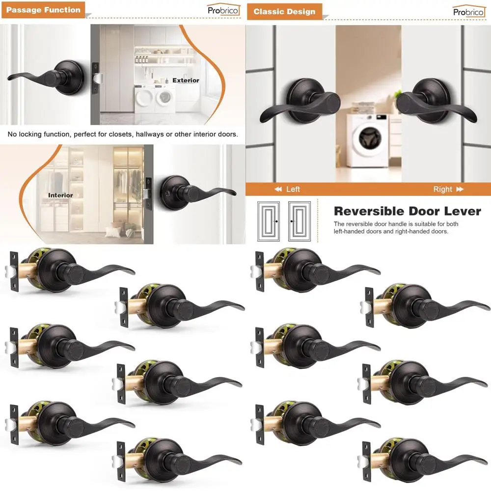 

Комплект из 6 масляных бронзовых дверных ручек без ключа с замками для шкафа в прихожей