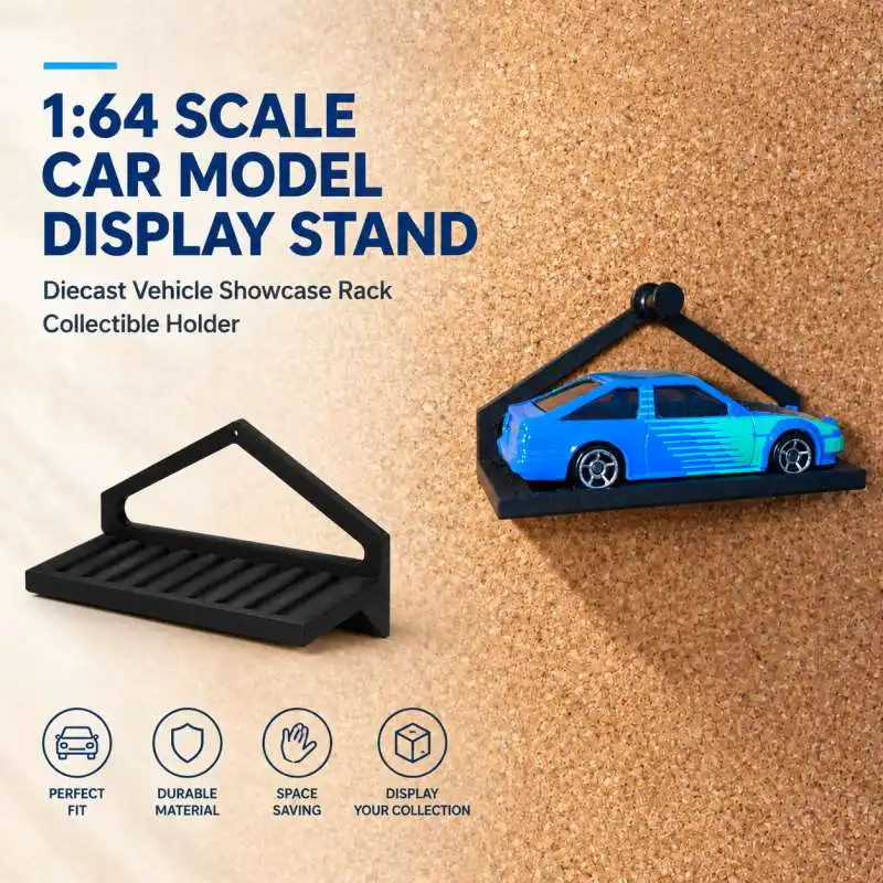 1:64 Scale Car Model Display Stand Diecast Vehicle Showcase Rack Collectible Holder