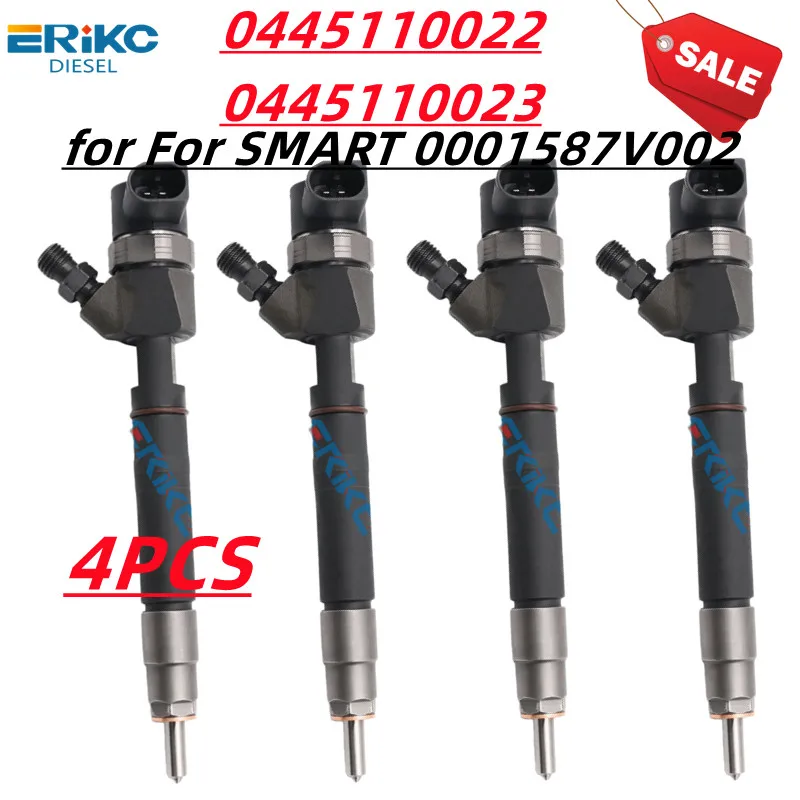 4 PCS 0445110023 Injector Diesel 0 445 110 023 Common Rail Injector 0445 110 023 Nozzle Injector 0445110022 0986435008 for Smart