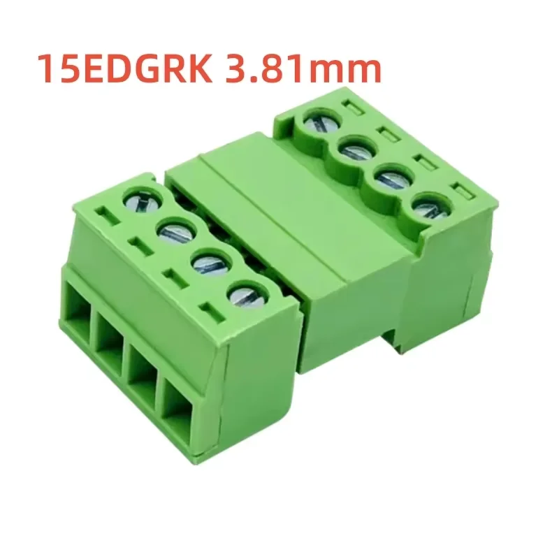 5sets 15edgrk 3.81mm 2/3/4/5/6-12 Pin Right Angle Screw Terminal Block Connector 3.81mm Pitch Plug + Pin Header Socket