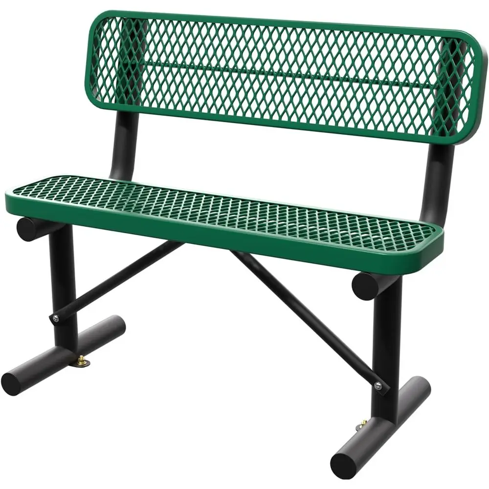 

Прочная металлическая скамейка с подлокотниками для использования на открытом воздухе в парках, торговых центрах и на террасах