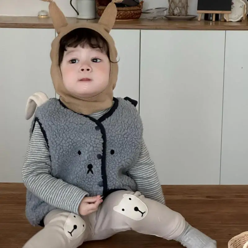 Зима 2022, новый детский плюшевый жилет без рукавов