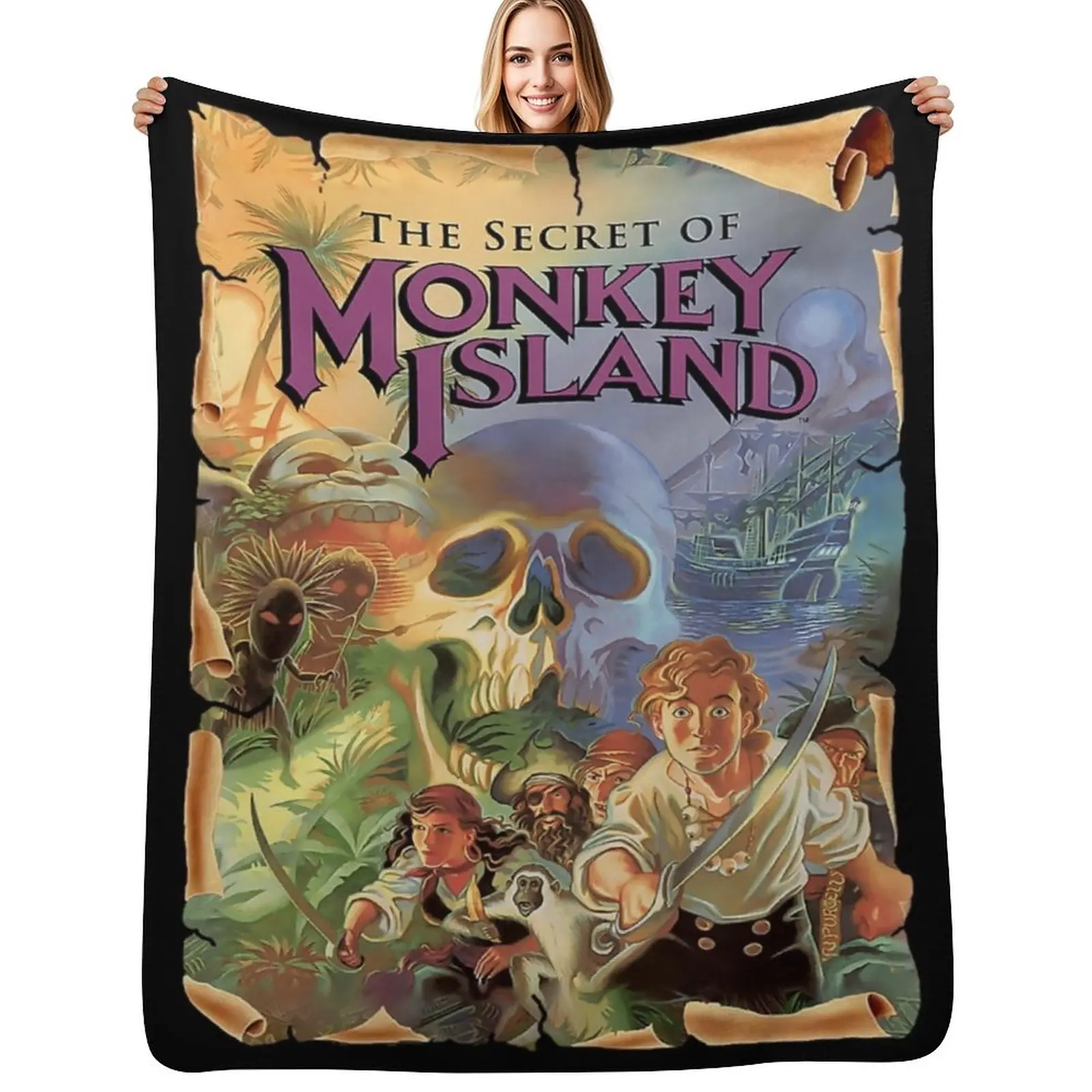 The Secret of Monkey Island Throw Blanket Soft Plaid on the sofa Thermal heavy to sleep blankets ands Heavy Blankets